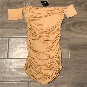 M Beige Elegant Dress